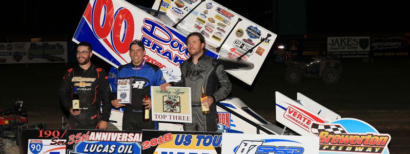 Danny Varin Makes it Three in Row in Late Season Action at Brewerton Speedway with Lucas Oil Empire Super Sprints